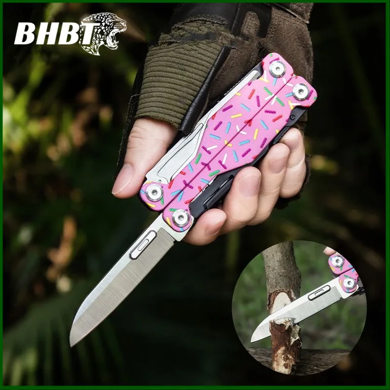 BHBT Ark Pliers G10 Donut Handle CNC Engraved Multi functional Folding Tool Pliers Outdoor Emergency Equipment