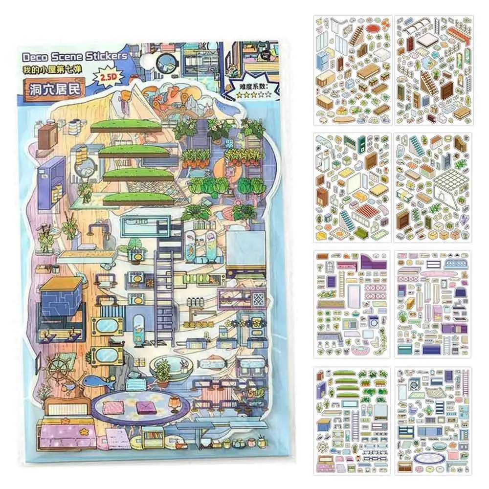 

My Cabin Series 7.0 Miniature Collection Stickers PET Sticker Paper Scrapbooking Material DIY Handbook Stickers Visual Stacking