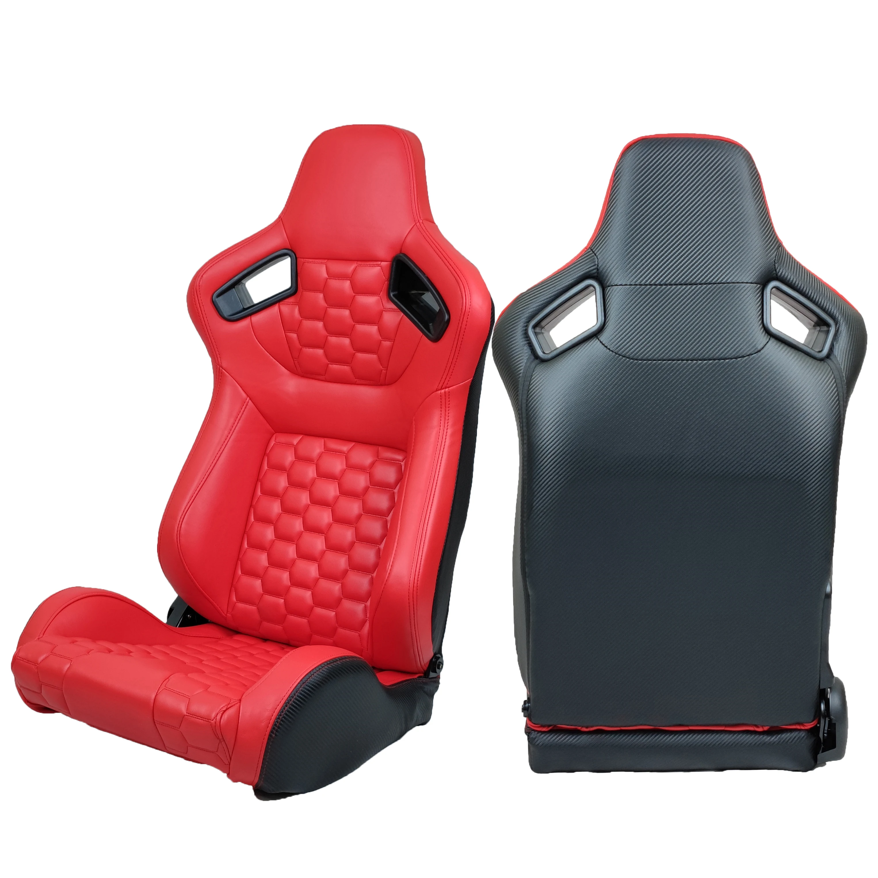 

JIABEIR 9008 All Red High Quality Leather Adjustable Simulator Sim Bucket Car Racing Seats