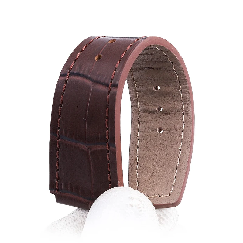 Gelang Jam Kulit Sapi 18Mm untuk AE-1200WH/1300/1000 A159/158/168/159 Seri Dimodifikasi Lea/Tali Lain Gelang Pria Hitam Coklat Biru