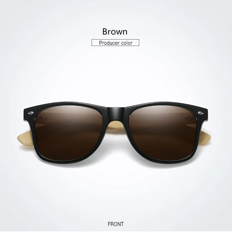 Mode Bambus Holz Vintage Quadrat Sonnenbrille Männer Frauen Luxus Marke Designer Sonnenbrille Holz Fahren Angeln UV400 Brillen – Detail 15