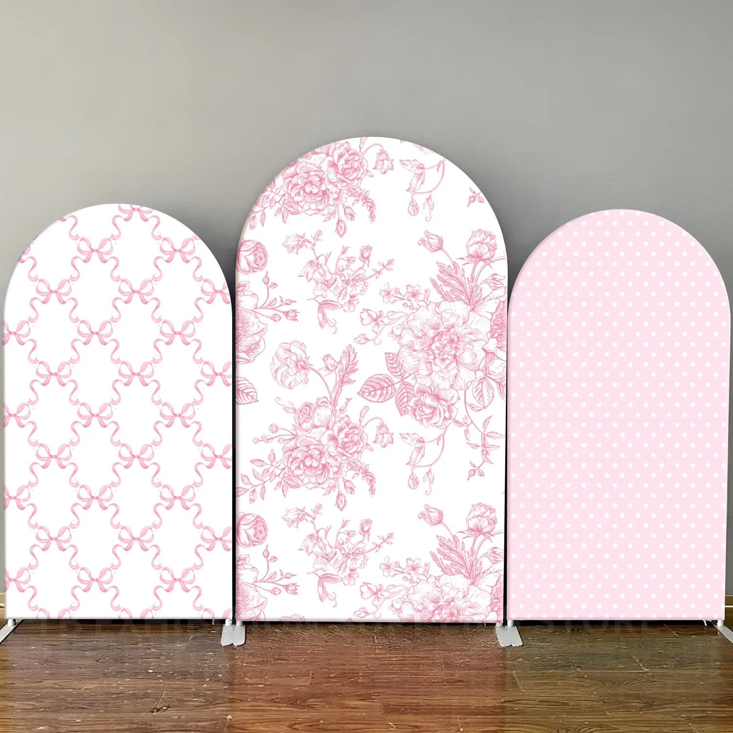 غطاء خلفية لممر الزفاف على شكل زهرة وردية من VIKAMA لاستحمام العروس، وحفلات استقبال المولود الجديد، ونسيج خلفية لحفلات أعياد الميلاد #1