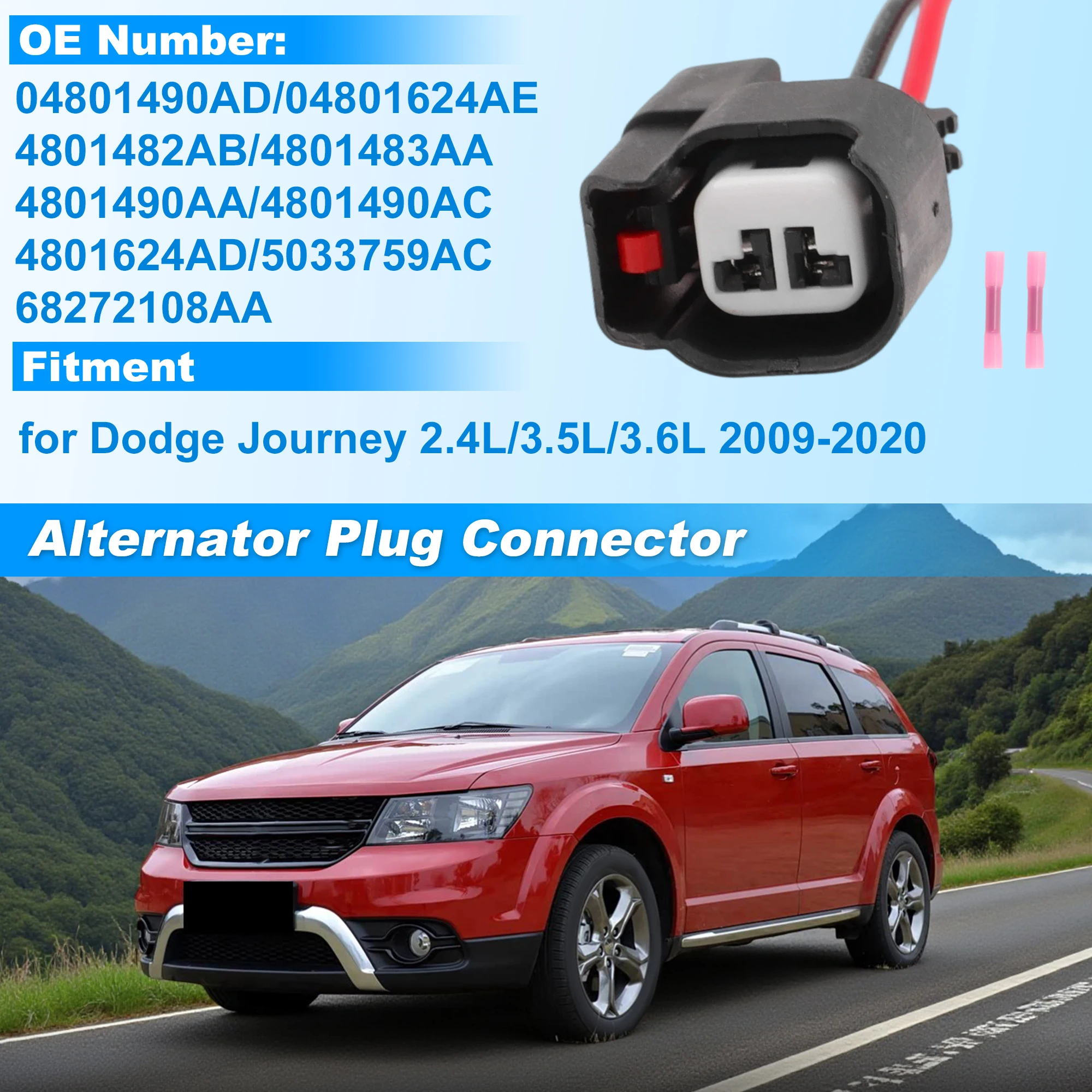 UXCELL Alternator Connector for Dodge Journey 2.4L/3.5L/3.6L 2009-2020