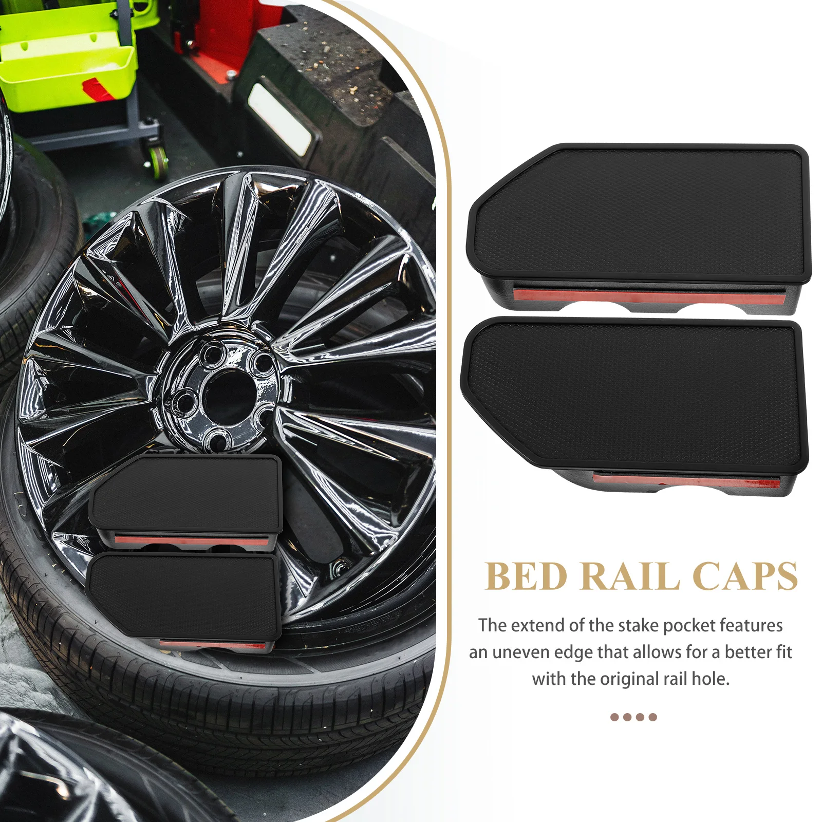 

Truck Bed Rail Stake Pocket Cover Black Replaceable Caps for 19 21 Protective Practical Easy
