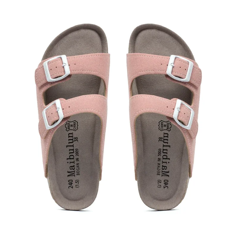 

Women's Slippers Summer Men's Women's Cork Slippers Home Outdoor Flat Bottom Retro Beach Sandals Scrub Leather Women's Shoes
