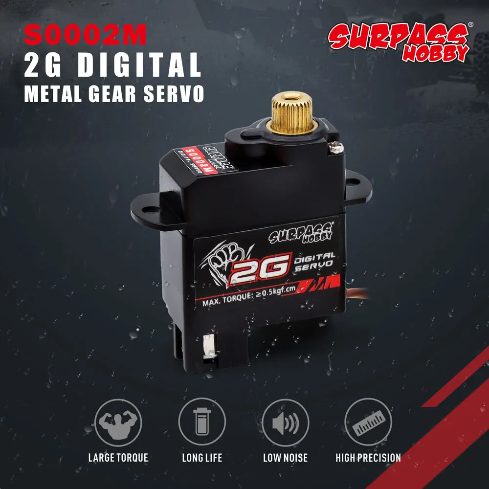 SURPASS HOBBY-Metal Tooth Digital Steering Gear, Servo para RC Drone Avião Carro Barco Robô Modelo Acessórios, S0002M, 2g