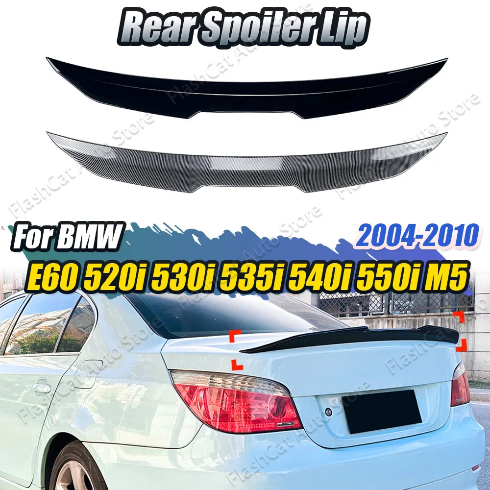 For BMW 5 Series E60 PSM Style 520i 520d 525i 530i 530d 2004-2010 Car Rear Trunk Roof Spoiler Splitter Trim Tail Wing Body Kits