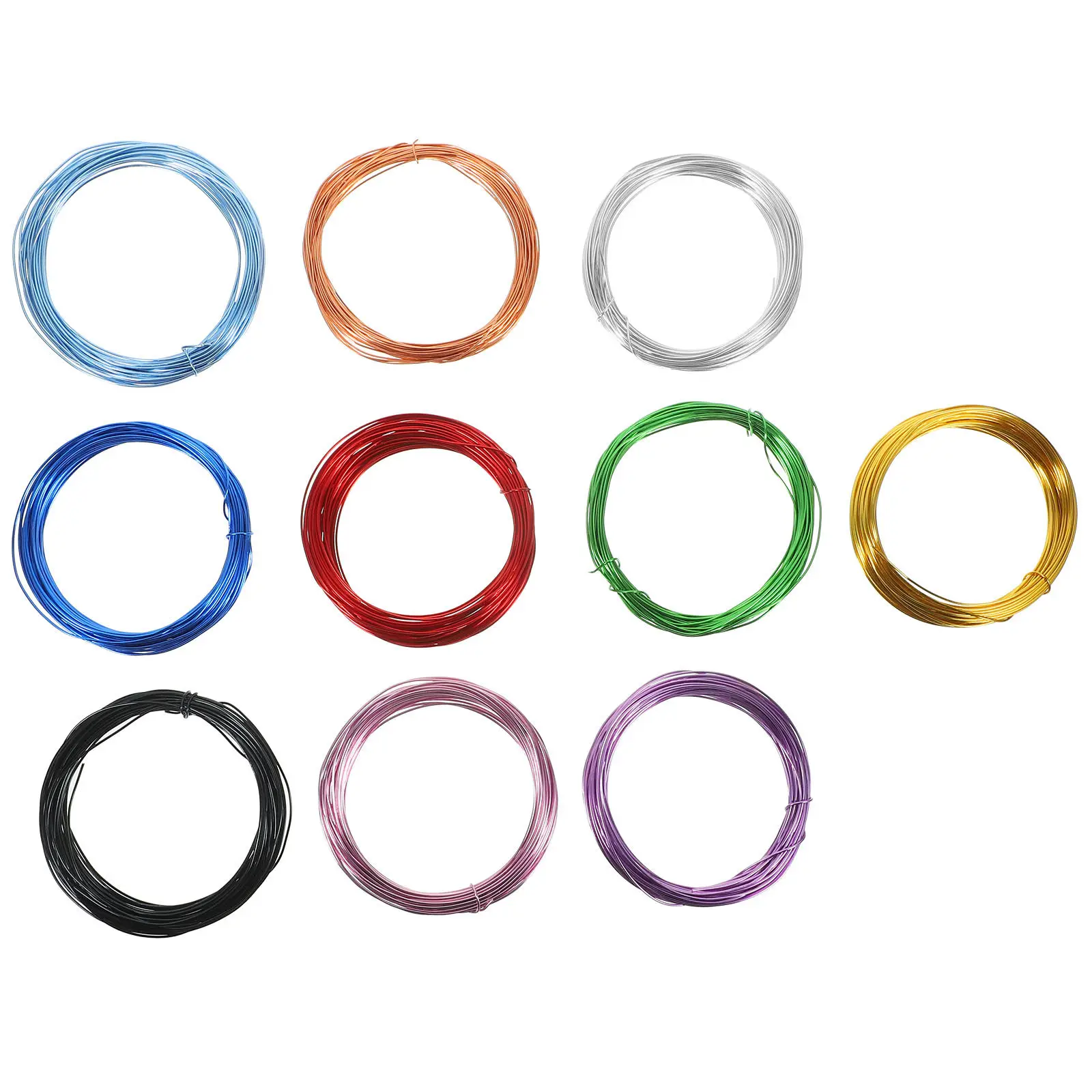 

10 рулонов цветной алюминиевой проволоки 1 мм для изготовления ювелирных изделий, поделок своими руками, бисероплетения, скульптуры, ткачества, гибкая, легкая, анодированная, для рукоделия