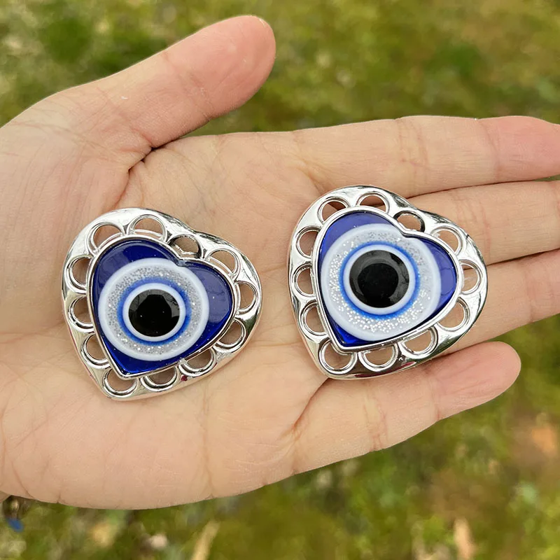 

15Pcs Heart Shape Royal Blue Eye Accessories Handmade DIY Into Key Chains Pendant And Bracelet Have Exorcism Protection Function