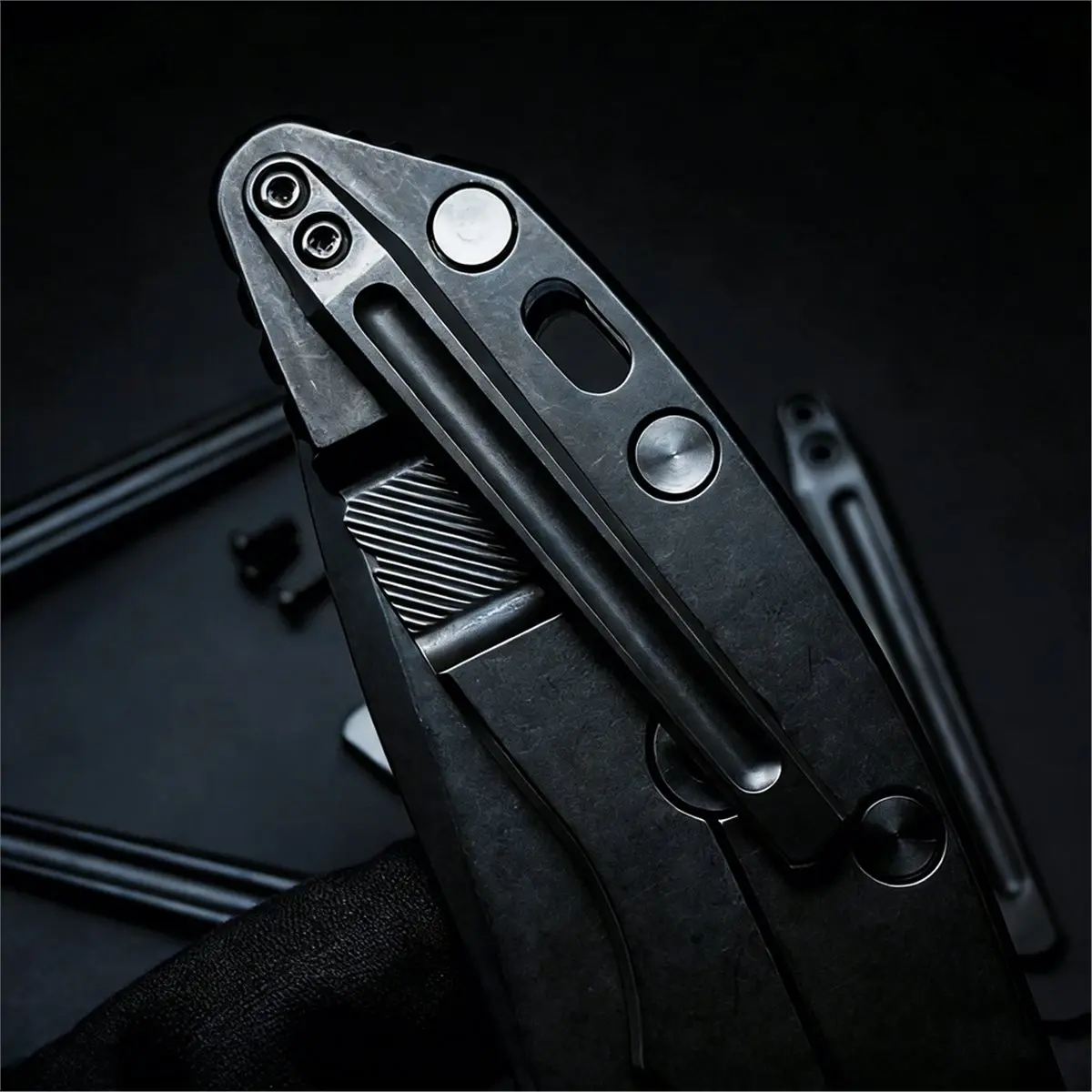 AFOURT-Klappmesser-Zubehör für Hd XM18, XM24 – Titan-Taschenclip mit tiefer Tragelänge und Rückenklammer, Gold – Detail 9
