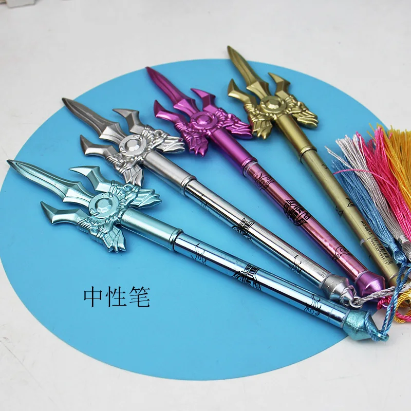 40PCS Korean Creative Sword Neutral Pen Long Sword tassel Black Core Weapon Water Pen