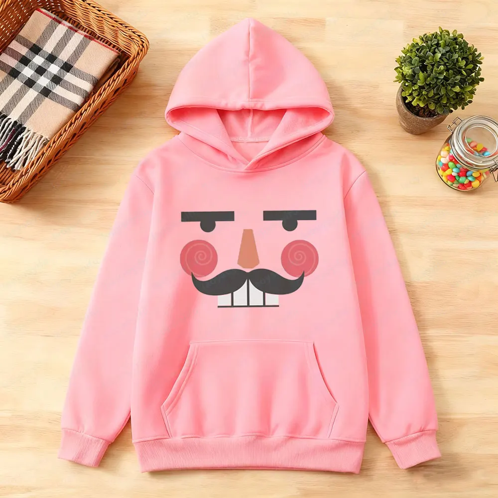 Einzigartige Nussknacker-Gesicht Hoodies Cooles Spielzeug Soldat Weihnachtskleidung Familienurlaub Sweatshirt Männer Frauen Unisex Casual Streetwear