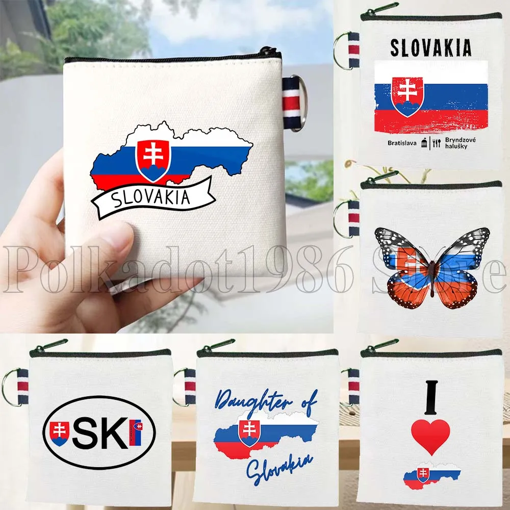 

Словакия Флаг страны Бабочка Сердце Словакинец Карта Подарки Холст Кошелек Для Монет Маленькая Квадратная Сумка Для Ключей Сумка Для Карты Кошелек Сумка