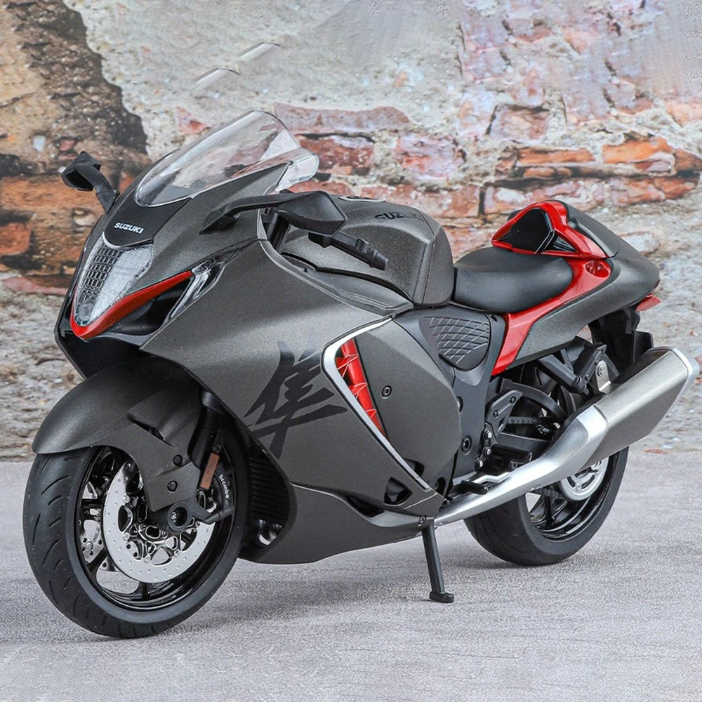 1:9 SUZUKI HAYABUSA Motorfiets Model Speelgoed Legering Lichaam Rubberen Banden Stuurophanging Motor Modellen Cool Licht Collectie Gift Jongen