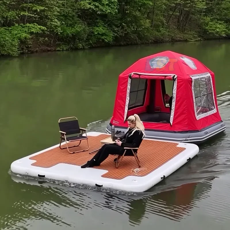 Factory Outdoor Lake Inflatable Shoal Floating Tent Camping Inflatable Raft Water Shoal Pool Tent for Sale