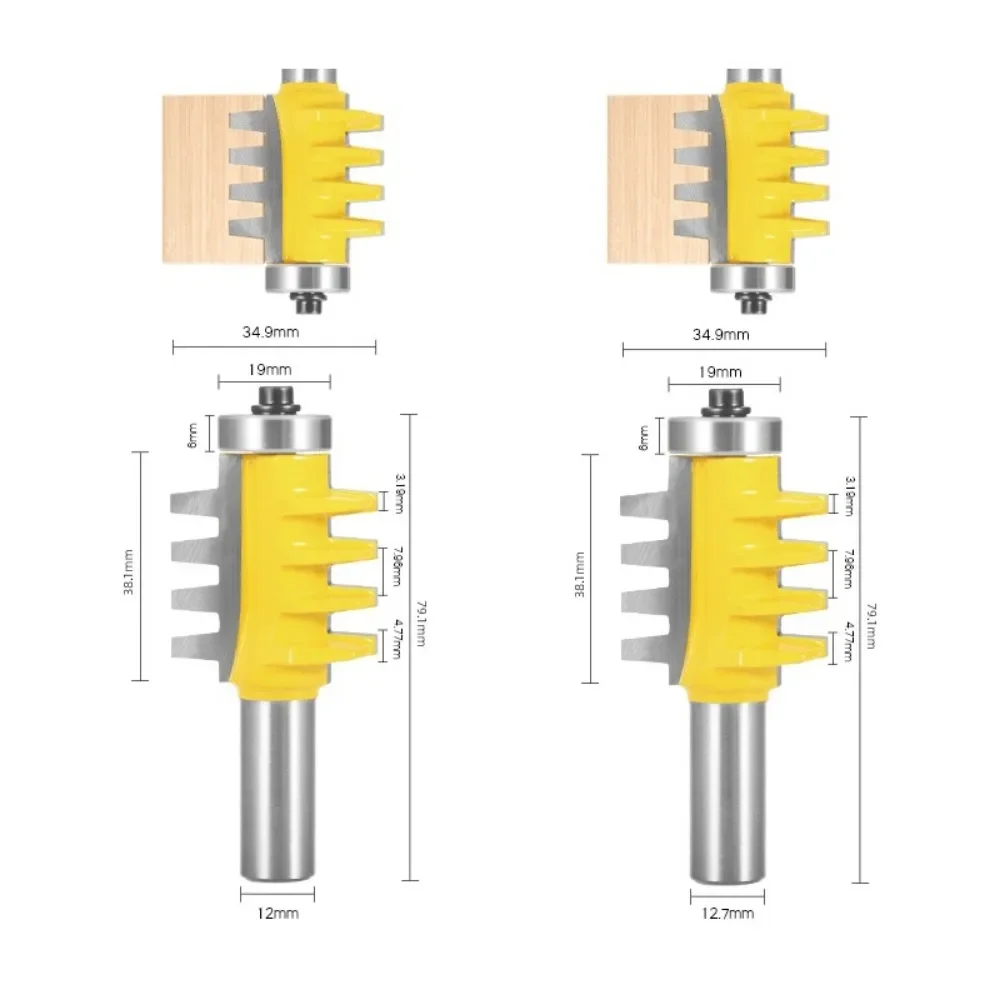 1Pc 6.35Mm 12.7Mm 1/2 1/4 Schacht Conische Tand Tenon Snijder Houtbewerking Frees Multi Tandpaneel Snijder