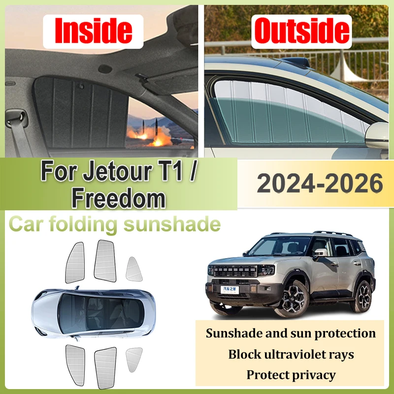 

Car Privacy Sunshades For Jetour T1 Accessories Freedom Shanhai T1 2024 2025 2026 Window Foldable Sun Visor Auto Sun Shade Parts