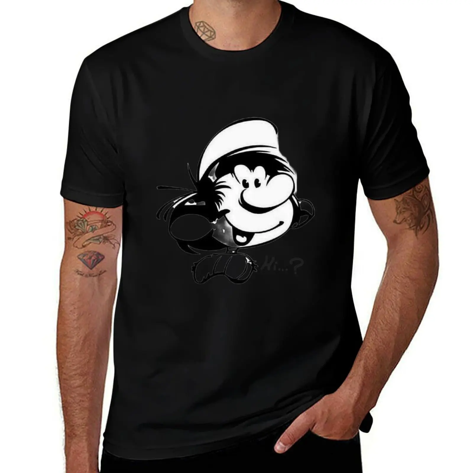 Gaston Lagaffe Film Cartoon Color Big Ben T-Shirt Basic Lightweight Short Sleeve Tee T-Shirt