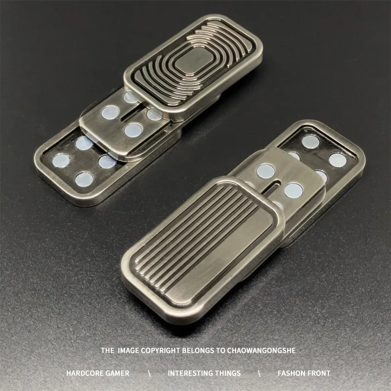 3 Layer Metal Magnetic Infinite EDC Push Card Crisp Paragraph Click Coin Mechanical Fidget Toy Portable Pocket Stress Relief