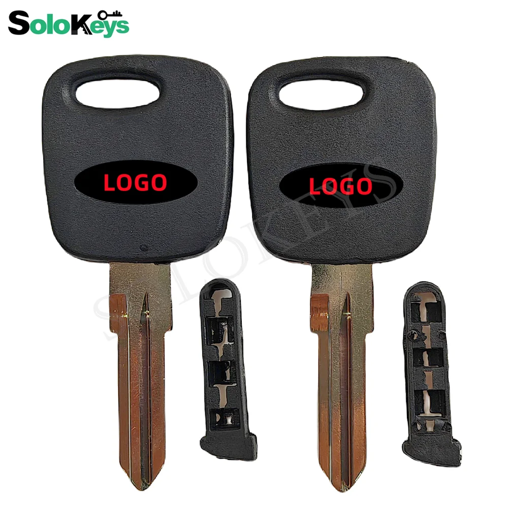 10 sztuk/partia solokejów zastępczych breloczek na kluczyk do samochodu Ford Chip Hollow Uncut ostrze z nadrukowanym Logo