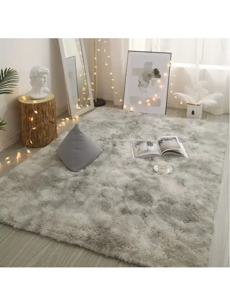Plüschteppich, Wohnzimmerdekoration, Kinderzimmerteppich, flauschige Matte für den Flur, rutschfeste Haarmatten, Bettvorleger-Designs, Zimmermatte
