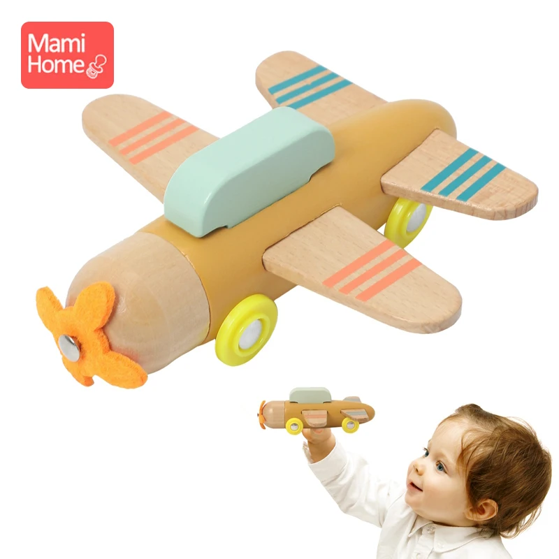 

1PC Wood 3D Toys Baby Teether Removal Disassembly Assembly Fighter Puzzle Toy Wood Educational Toys Plane