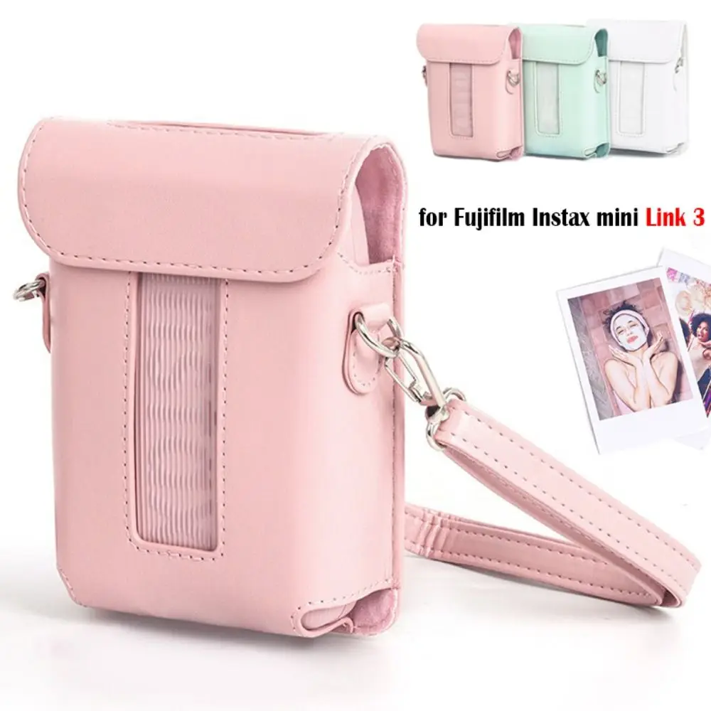 حقيبة حمل مضادة للصدمات حقيبة التخزين بولي Retro جلدية مقاومة للغبار ومضادة للسقوط لملحقات الطابعة Fujifilm Instax Mini Link 3