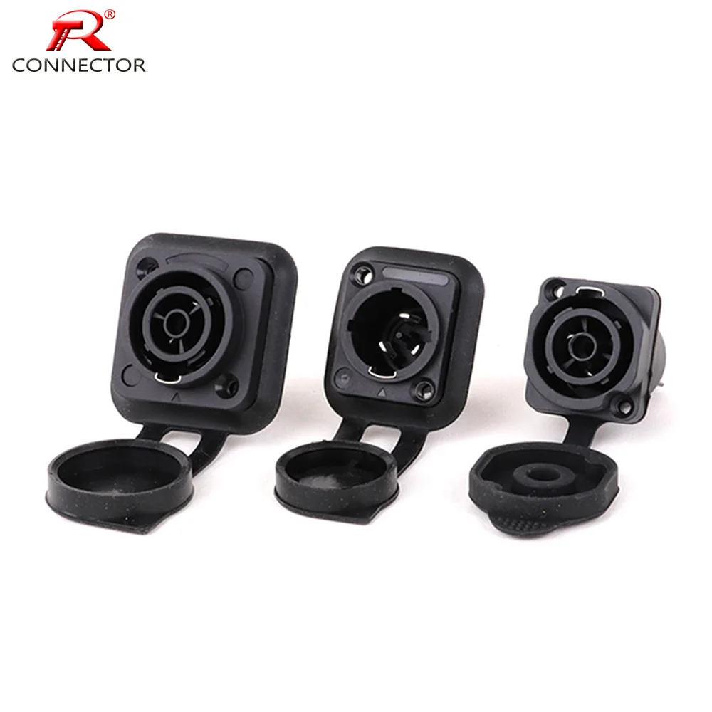 Conector hembra PowerCON True Waterproof negro, conector hembra de alimentación NAC3FX-W, conectores de chasis PowerCon impermeables IP65