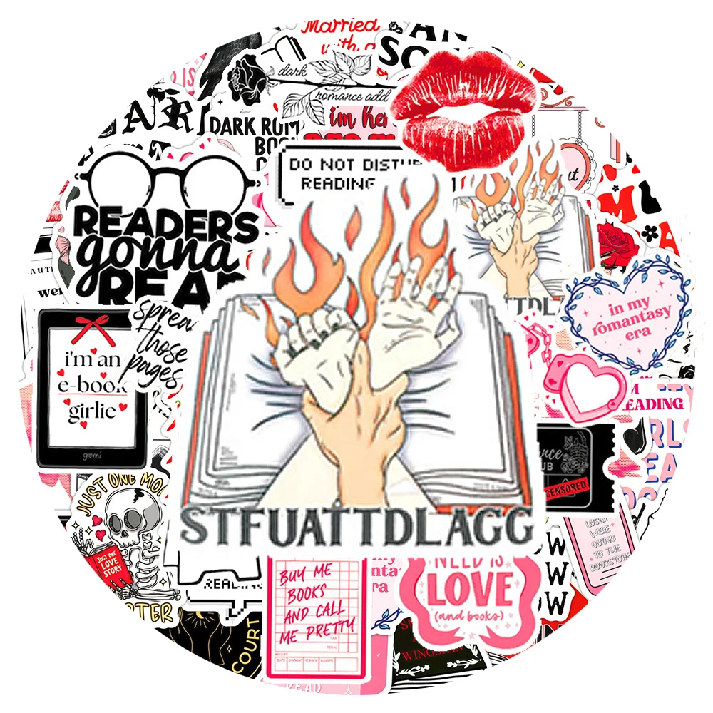 

10/30/50pcs Dark Romance Read Cartoon Stickers Funny Books Decals Decoration DIY Laptop Phone Guitar Bike PVC Sticker Kids Toys