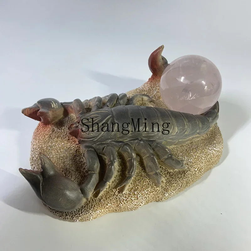 

CLL modern craftsmanship realistic crystal ball resin base scorpion ball base ornament birthday gift office