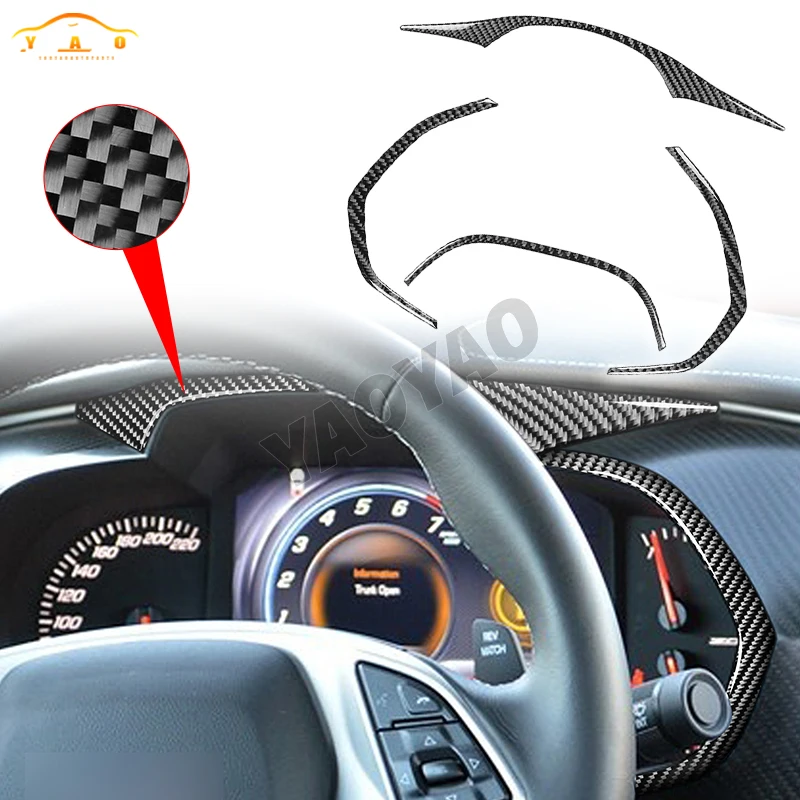 

Carbon Fiber For Chevrolet Corvette C7 2014-2019 Car Dashboard Speedometer Frame Sticker Decal Trim Accessories