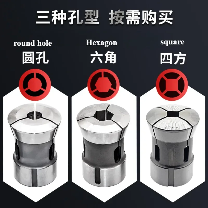CK46# 3.0-46.0mm Round Hole Type CNC lathe Back Pull collet Spring Steel High Precision Chuck Round Square Hexagon
