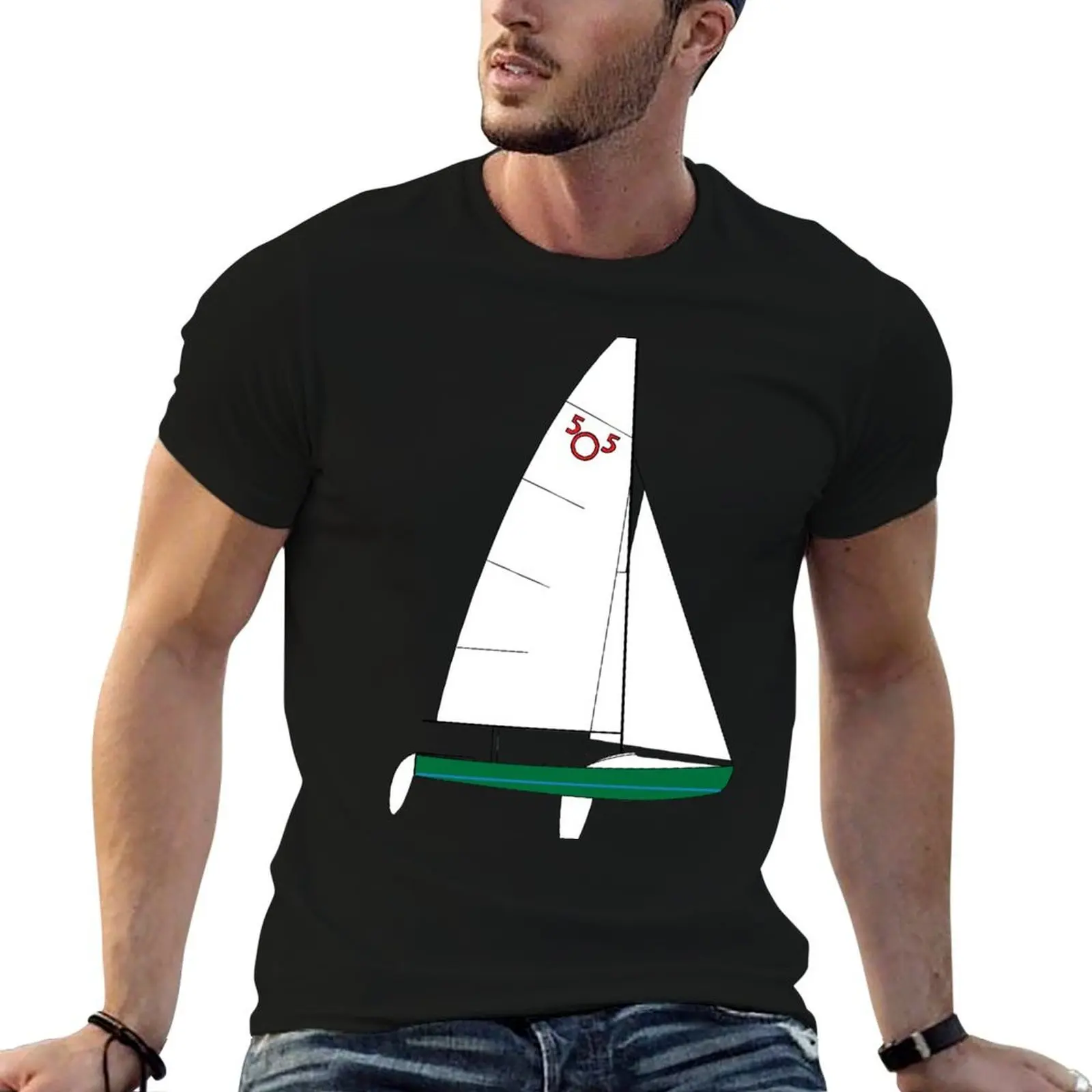

International 505 Sailboat - Green T-Shirt t shirt man designer anime t shirts oversize T-Shirt
