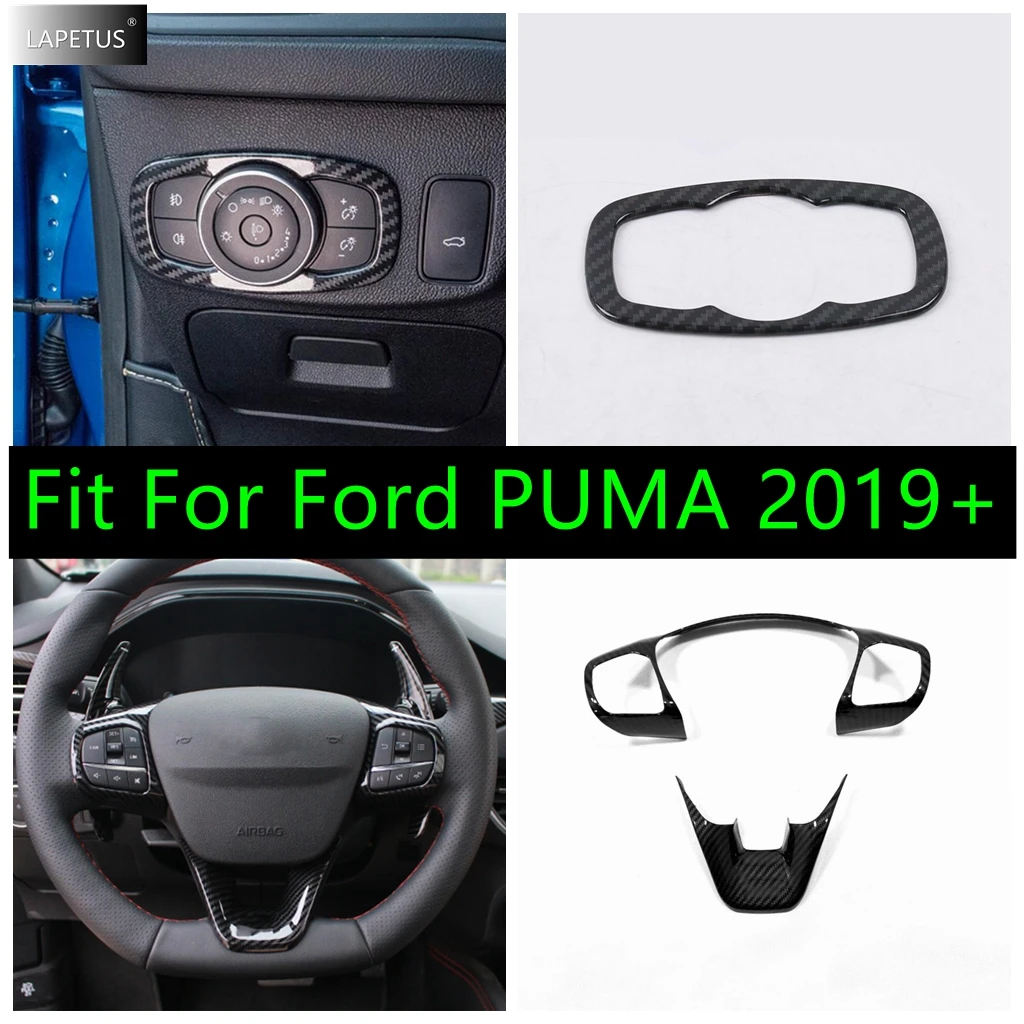 ABS Steering Wheel Frame / Head Light Lamp Switch Button Cover Trim Accessories Fit For Ford PUMA 2019 2020 2021 2022 2023 2024