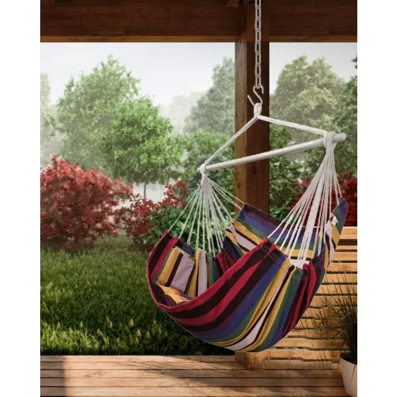 

Large Hanging Chair with 2 Pillows, 500LB Capacity Swing Seat for Adults, Patio & Bedroom, Indoor Outdoor Use