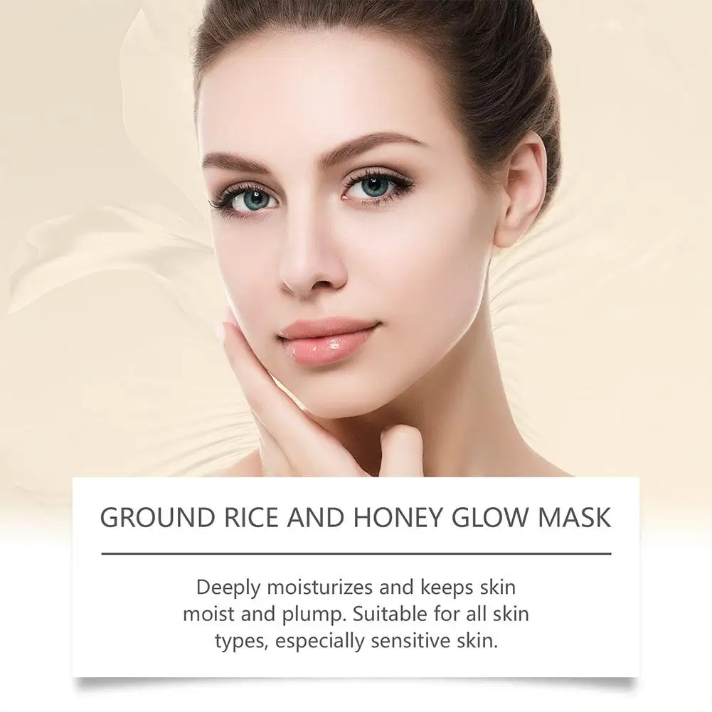 Ground Rice Honey Moisturizing Brightening Mask Hydrating Nourishing Facial Skin Glowing Washable Mask Skin Care For Women