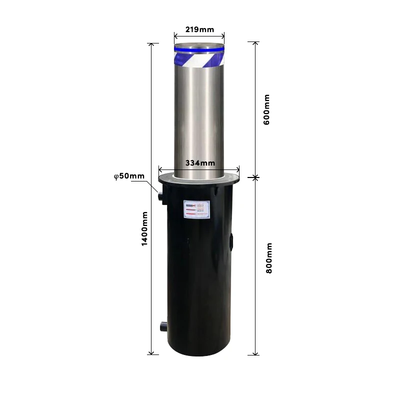 Automatic Bollard with Hydraulic System and LED Indicator Light, Shows Status Clearly for Drivers in Parking Garages