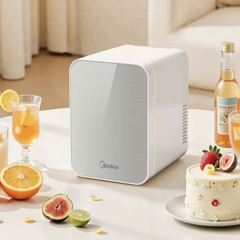 

Midea Mini Refrigerator Car Home Dual Use Glass Panel Portable Fridge Cosmetic Mask Skincare Food Beverage Small Refrigerator