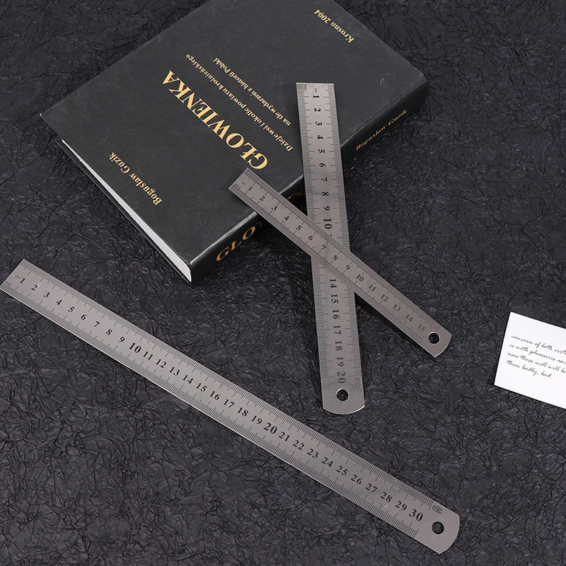 3Pcs/Set 15cm/20cm/30cm Stainless Steel Straight Ruler Measuring Tool School Office Supplies