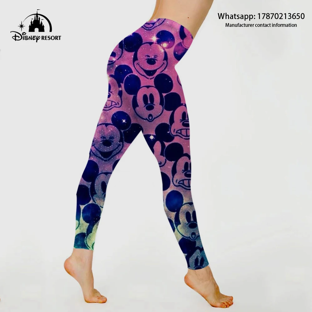 2022 New Disney Women Fitness Yoga Seamless Pants Sportswear Stretch High Waist Sports Workout Fitness Leggings Sweatpants