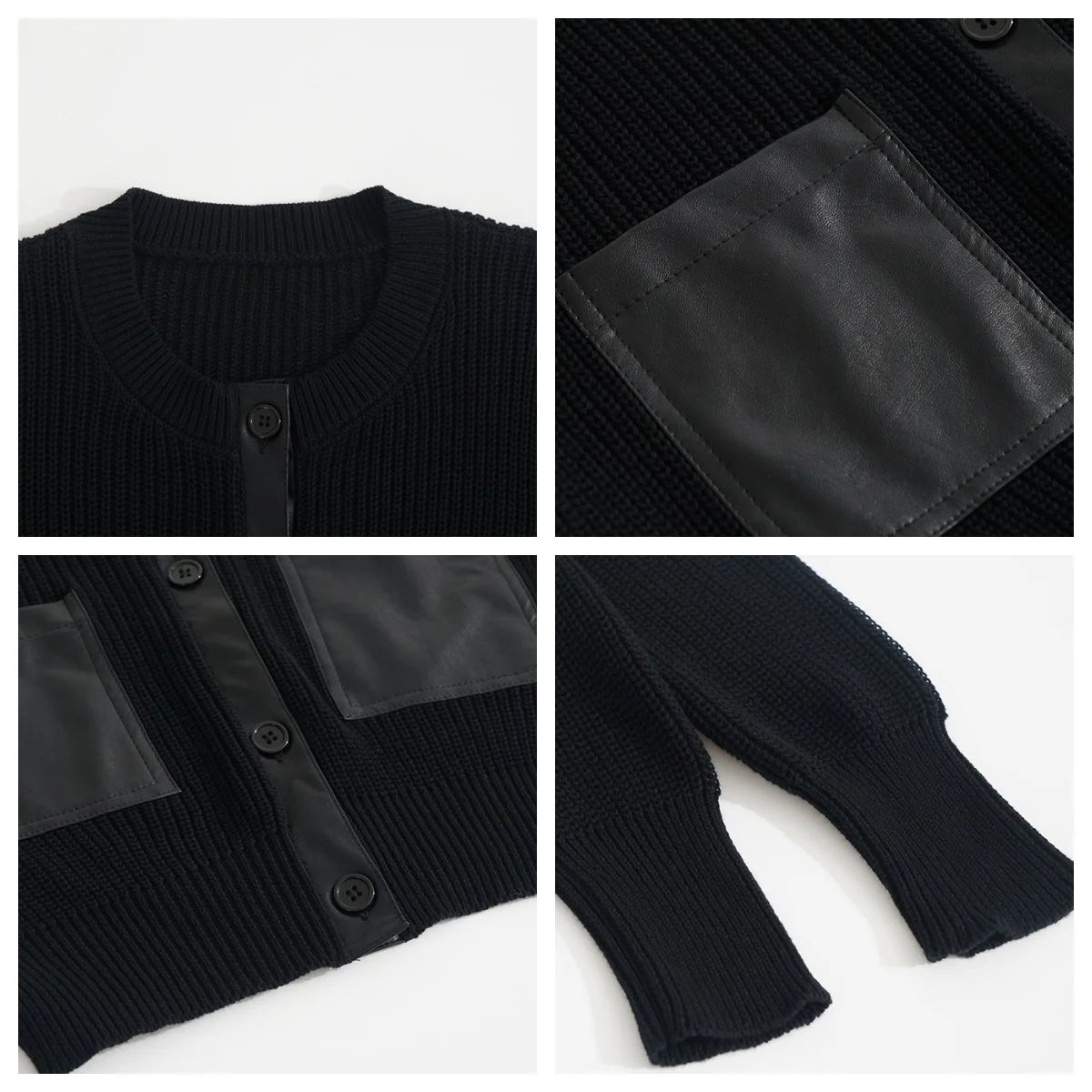 AP AW26 Women Leather Skirt and Leather Patch Cardigan Fashion Style 6 AP AW26 Women Leather Skirt and Leather Patch Cardigan Fashion Style 6