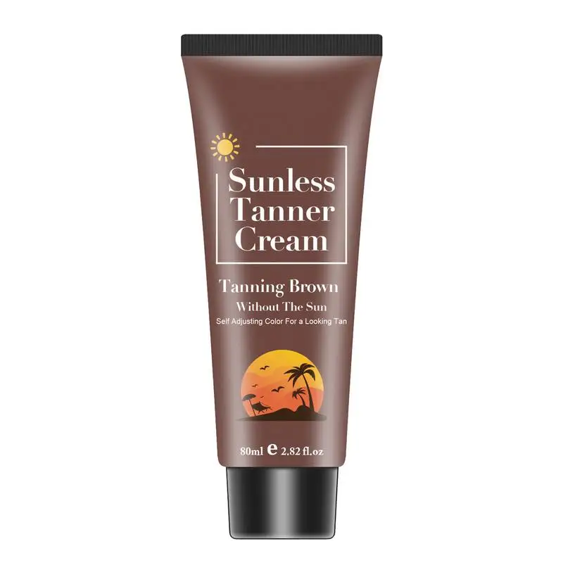 80ml Summer Fast Tanning Cream Skin Self Tanning Cream Sunless Self Tanner Natural Glow Body Bronzer Easy Use Bronzing Lotion