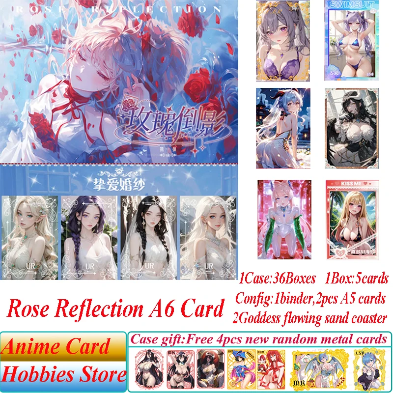 Goddess Story Rose Reflection A6 Collection Cards Dream Card Anime Girl Party Swimsuit Bikini Feast Kids Toys And Hobbies Gift