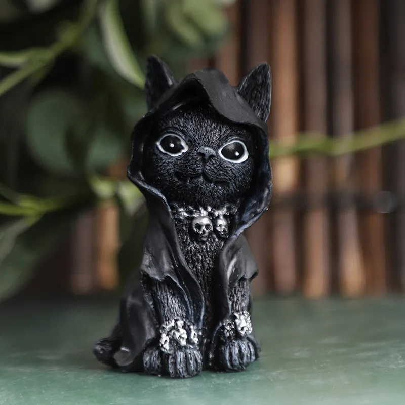 

3PC/Set Cartoon Black Cat Statue & Dark Snake Sculpture Set - Desktop Decorative Ornaments for Home Magic Theme