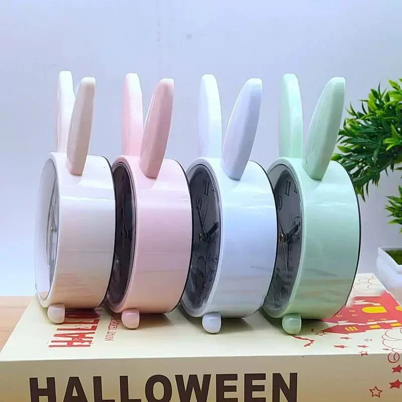 Cartoon Rabbit Alarm Clock Bedroom Bedside Decoration Simple Mute Small   Student   Gift