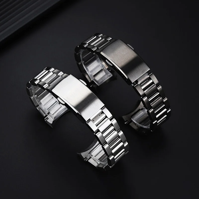 Correa de acero inoxidable con extremo curvado de 23MM para Blancpain Fifty Fathoms serie 5000 5015, correa de reloj sólida para hombre, cadena de reloj de alta calidad