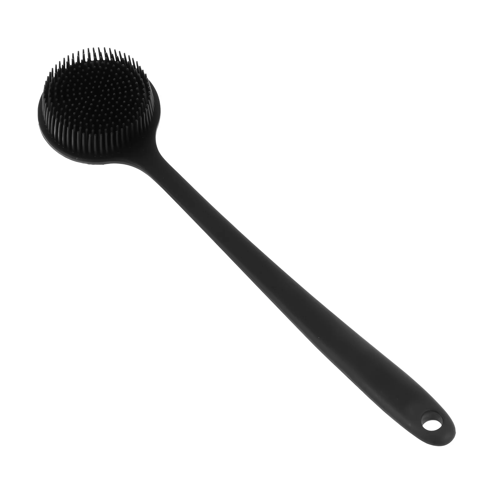 

Silicone Body Scrubber Long Handle Shower Brush For Back Cleaning Exfoliating Bathing Accessories Pbt Bristles Pp Handle Massage