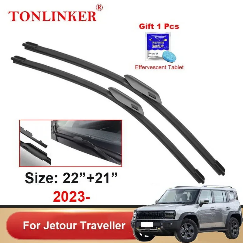 TONLINKER Wiper Blades For Jetour Traveller T2 2023-24 SUV 1.5T 2.0T Car Accessories Front Windscreen Wiper Blade Brushes Goods