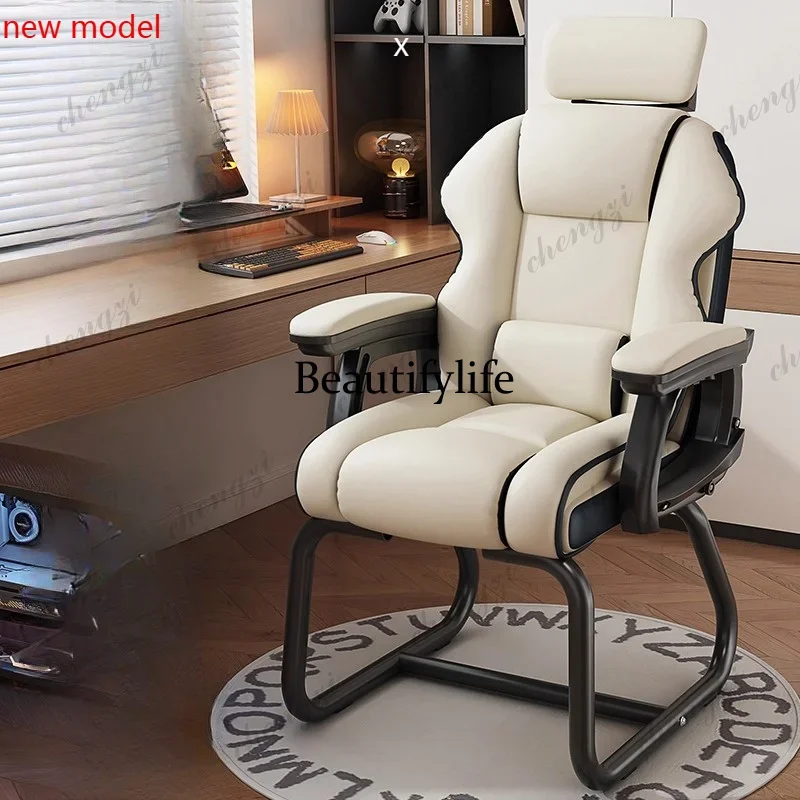 N138  Pillow Wheel Office Chair Armrest Soft Leather Relaxing Office Chair Mesh Comfortable Silla De Escritorio Office Furniture