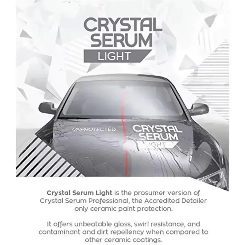 Crystal Serum Light Ceramic Coating for Cars Protect Car Paintwork High Shine Easy To Apply 3-5 Years Durability